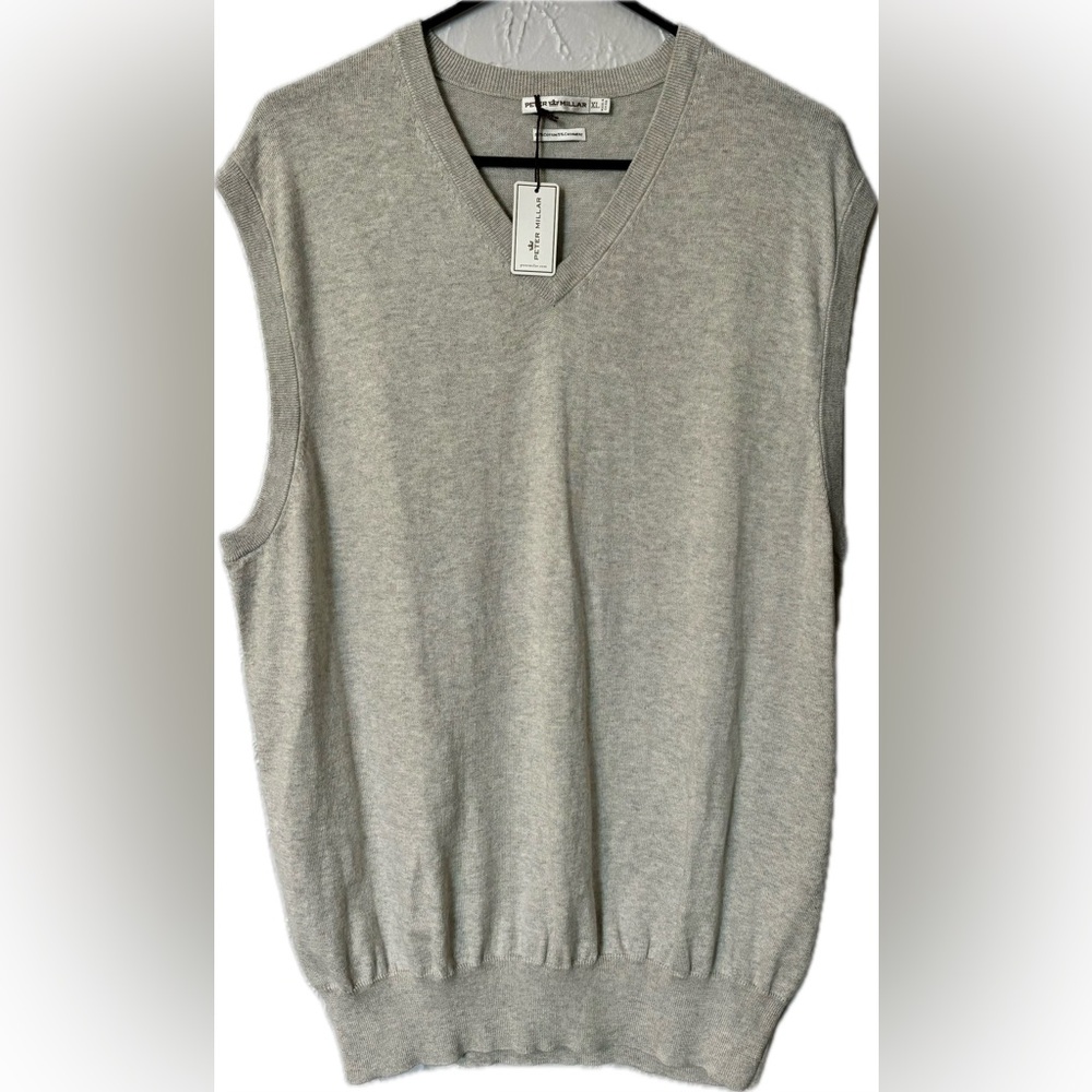 ⛳️ NWT Peter Millar Men’s Sweater Vest - MS14S11 - XL - Dust 🏌️‍♂️